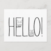 Night Owls Hello Postkarte (Vorderseite)