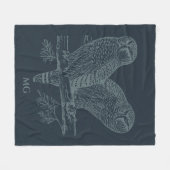 Night Owls Illustration Fleece Blanket (Vorderseite (Horizontal))