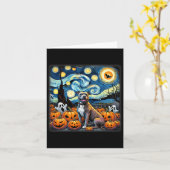 Night Pitbull Halloween Karte (Gelbe Blume)