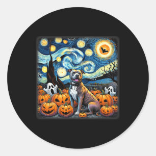 Night Pitbull Halloween Runder Aufkleber