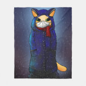 Night Rain Face Mask Cat Fleecedecke (Vorderseite)