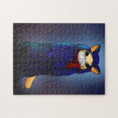 Night Rain Face Mask Cat Puzzle (Horizontal)