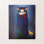 Night Rain Face Mask Cat Puzzle (Vertikal)