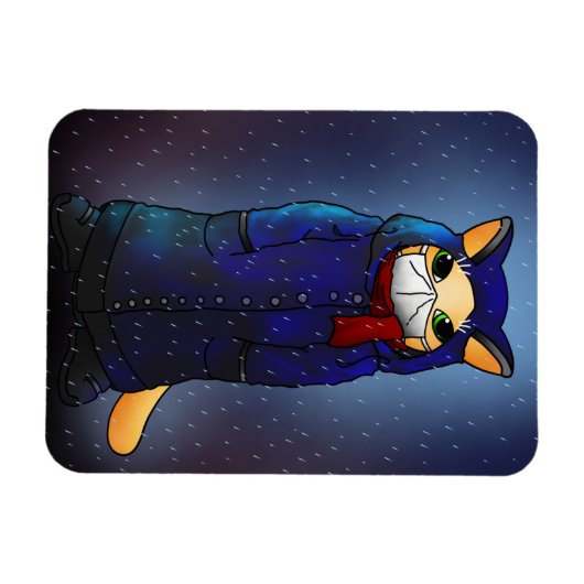 Night Rain Face Maske Cat Magnet (Horizontal)
