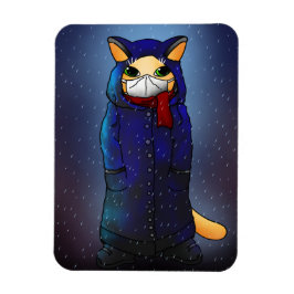 Night Rain Face Maske Cat Magnet