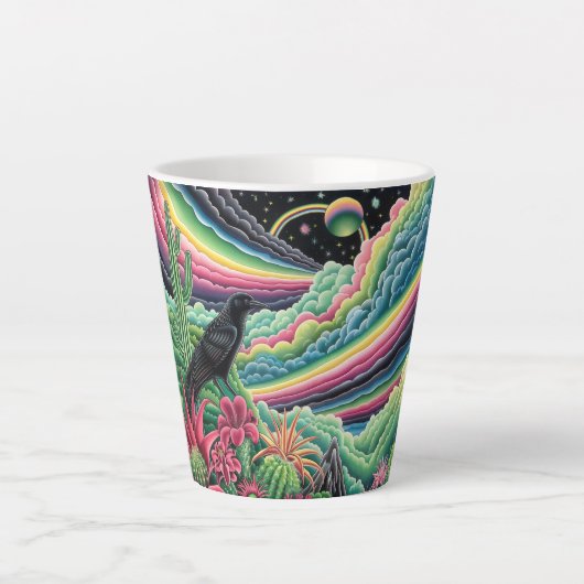 Night Rainbow Crow Milchtasse (Vorderseite)