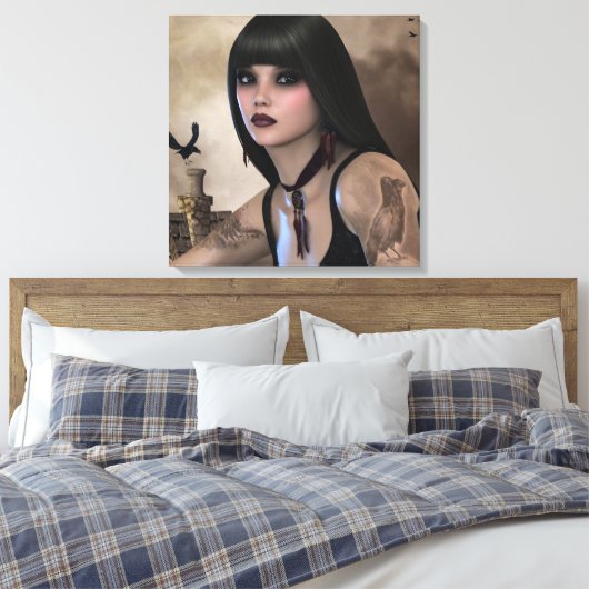 Night Raven Leinwanddruck (Insitu (Schlafzimmer))