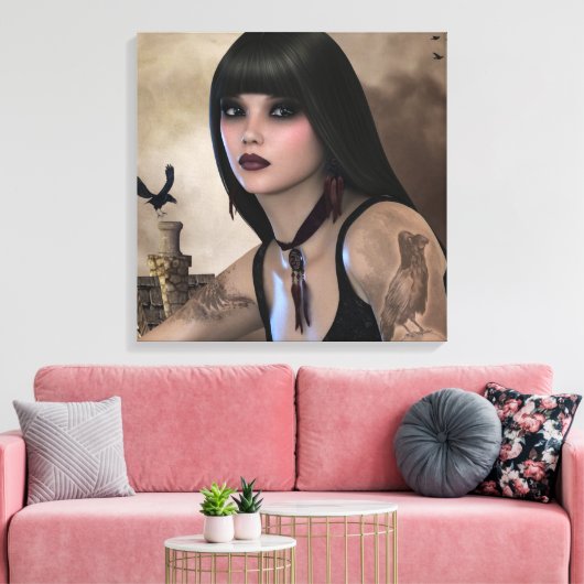 Night Raven Leinwanddruck (Insitu (Wohnzimmer))