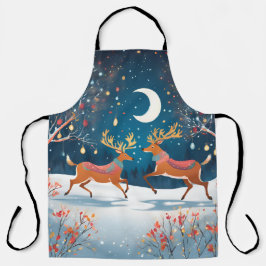Night Reindeers Schürze