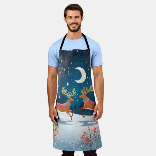 Night Reindeers Schürze (Getragen)