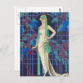 Night Rose by George Barbier Postkarte (Vorne/Hinten)