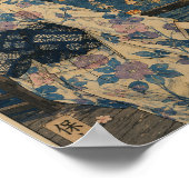 Night Sakura of Shin-Yoshiwara Poster (Ecke)