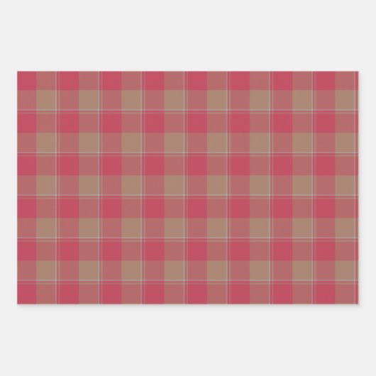 Night Shadz Red and Toast Brown Plaid Geschenkpapier Set (Vorderseite 2)