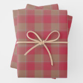 Night Shadz Red and Toast Brown Plaid Geschenkpapier Set (Beispiel)