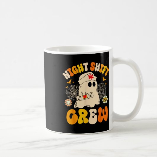 Night Shift Crew Ghost Halloween Nurse Funny Kaffeetasse (Rechts)