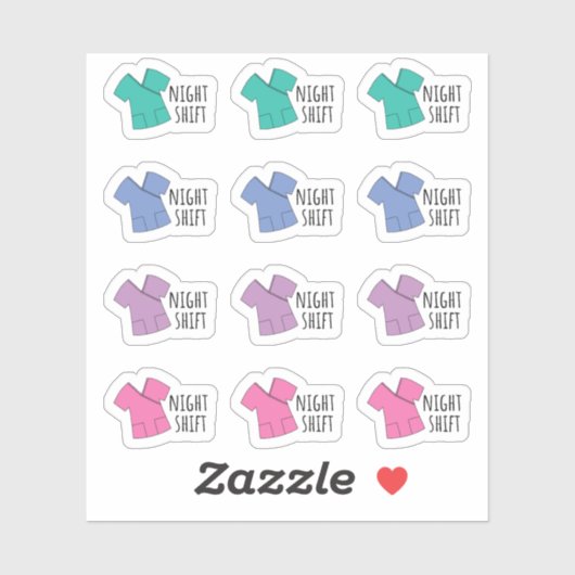 Night Shift Erinnerung Nurse Doctor Scrubs Planner Aufkleber (Blatt)