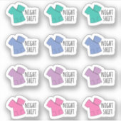 Night Shift Erinnerung Nurse Doctor Scrubs Planner Aufkleber (Vorderseite)
