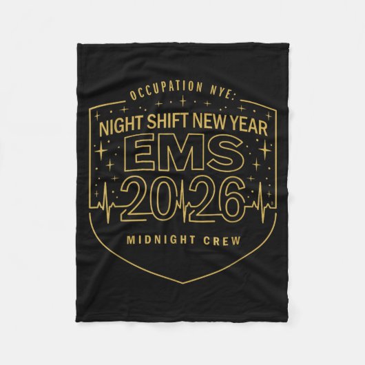 Night Shift New Year Ems 2026 Midnight Crew  Fleecedecke (Vorderseite)