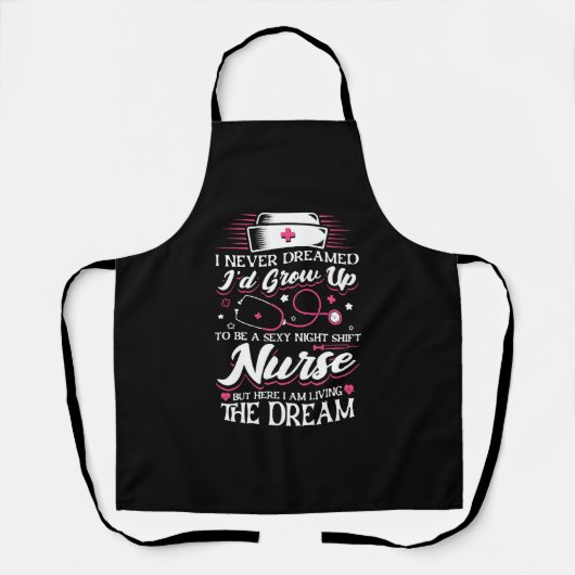 Night Shift Nurse, aber hier lebe ich Schürze (Vorderseite)