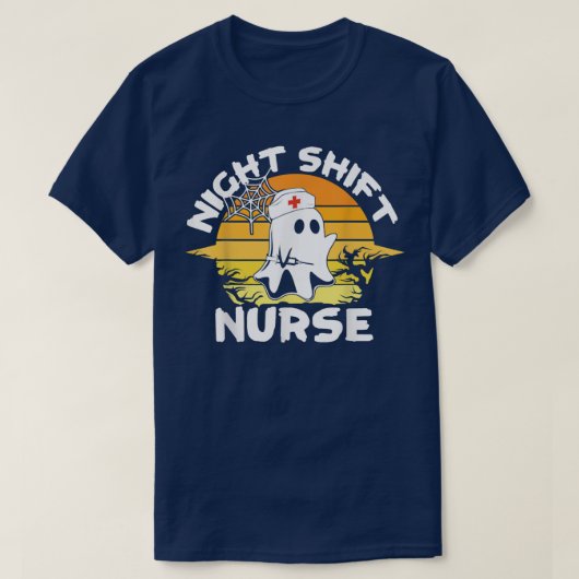 Night Shift Nurse, Boo Ghost Halloween Funny Healt T-Shirt (Design vorne)