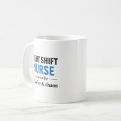 Night Shift Nurse Coffee Chaos Quote Kaffeetasse (Vorderseite Links)