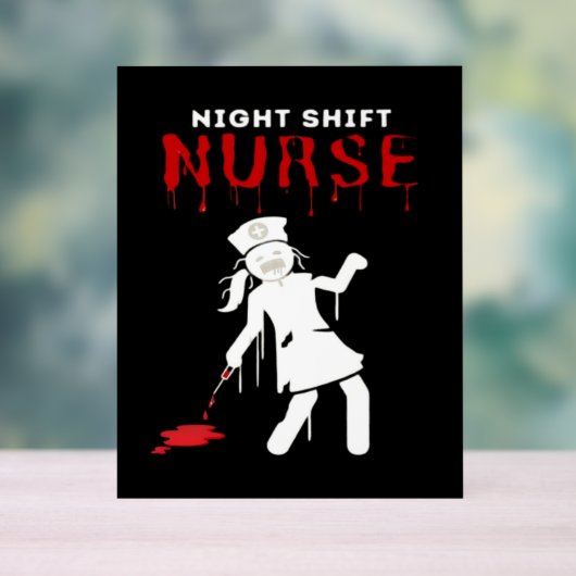 Night Shift Nurse Funny Halloween Klassischer T - Acrylschild (Neutral)