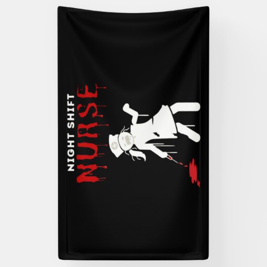 Night Shift Nurse Funny Halloween Klassischer T - Banner (Vertikal)