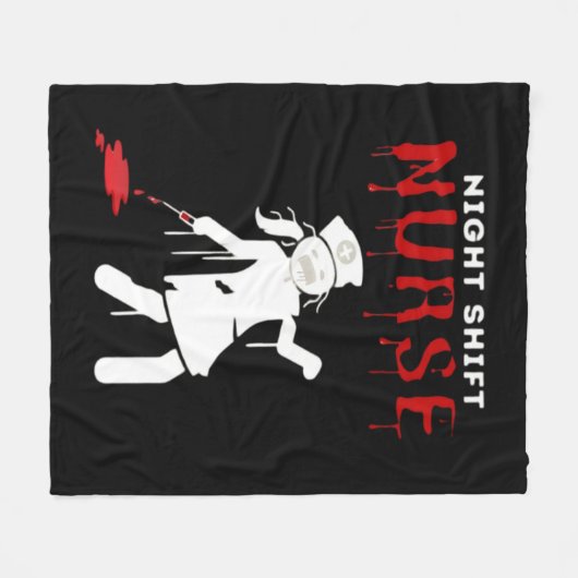 Night Shift Nurse Funny Halloween Klassischer T - Fleecedecke (Vorderseite (Horizontal))