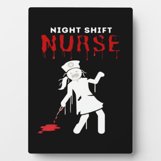 Night Shift Nurse Funny Halloween Klassischer T - Fotoplatte (Vorderseite)