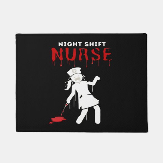 Night Shift Nurse Funny Halloween Klassischer T -  Fußmatte (Vorderseite)
