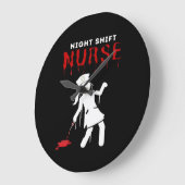 Night Shift Nurse Funny Halloween Klassischer T - Große Wanduhr (Winkel)