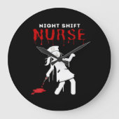 Night Shift Nurse Funny Halloween Klassischer T - Große Wanduhr (Vorderseite)