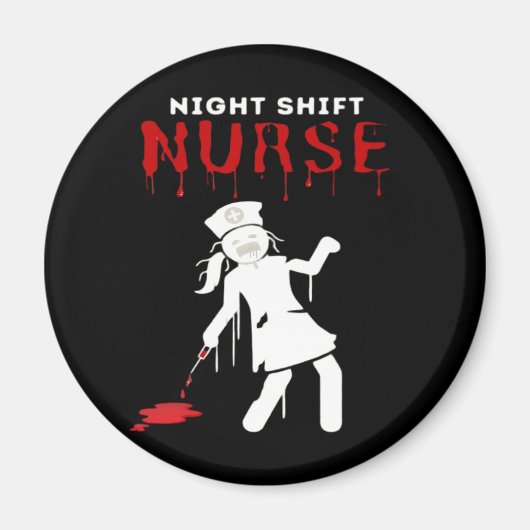Night Shift Nurse Funny Halloween Klassischer T - Magnet (Vorne)