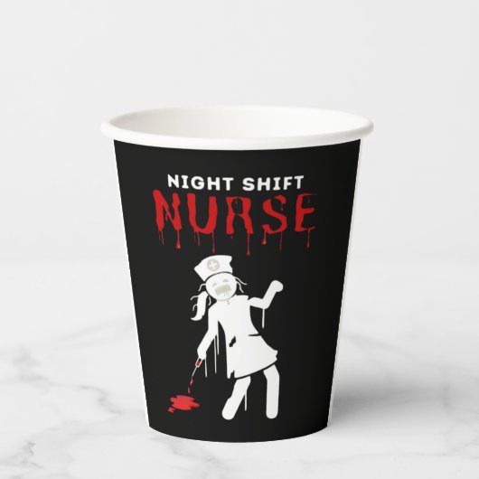 Night Shift Nurse Funny Halloween Klassischer T - Pappbecher (Vorderseite)