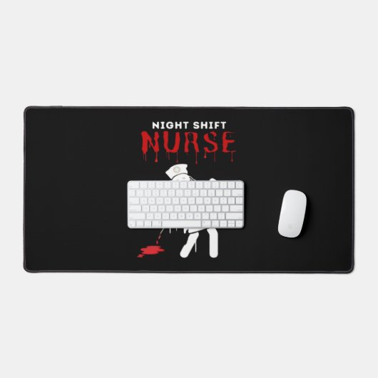 Night Shift Nurse Funny Halloween Klassischer T - Schreibtischunterlage (Tastatur & Maus)