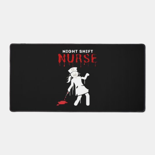 Night Shift Nurse Funny Halloween Klassischer T -  Schreibtischunterlage (Vorderseite)