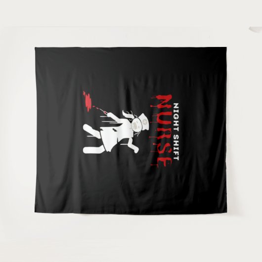 Night Shift Nurse Funny Halloween Klassischer T - Wandteppich (Vorderseite (Horizontal))