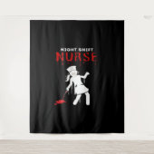 Night Shift Nurse Funny Halloween Klassischer T -  Wandteppich (Vorderseite)