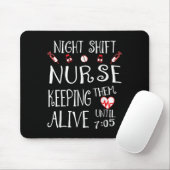 Night Shift Nurse Funny Nursing Hostal Funny Rn Qu Mousepad (Mit Mouse)