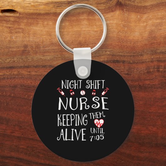 Night Shift Nurse Funny Nursing Hostal Funny Rn Qu Schlüsselanhänger (Vorderseite)