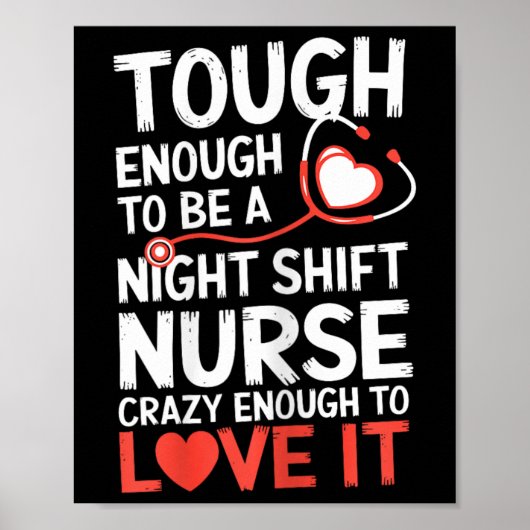 Night Shift Nurse Funny Rn Rt Us Nurse Poster (Vorne)
