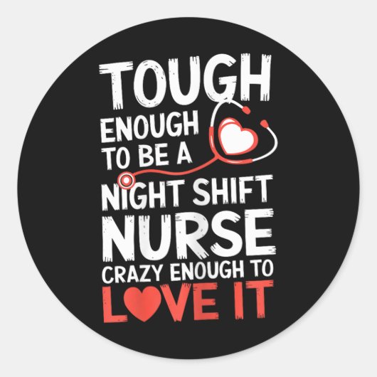 Night Shift Nurse Funny Rn Rt Us Nurse Runder Aufkleber (Vorderseite)