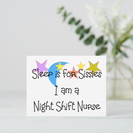 Night Shift Nurse Geschenke Postkarte (Stehend Vorderseite)