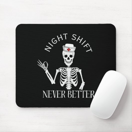 Night Shift Nurse Icu Rn Er Cvicu Nicu Ed Np Hallo Mousepad (Mit Mouse)