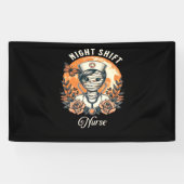 Night Shift Nurse Mummy Halloween Gesundheitsflora Banner (Horizontal)