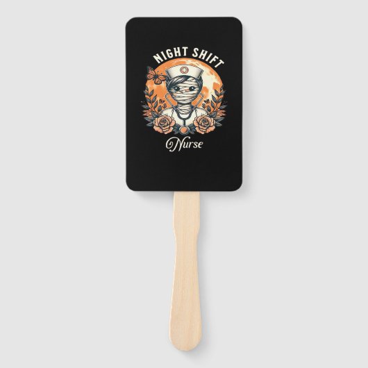 Night Shift Nurse Mummy Halloween Healthcare Flora Fächer (Vorderseite)