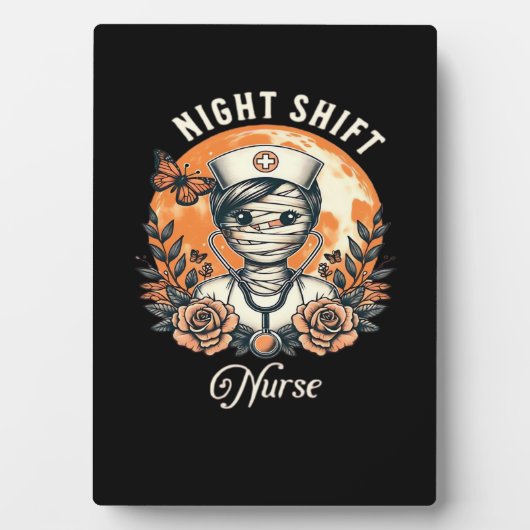 Night Shift Nurse Mummy Halloween Healthcare Flora Fotoplatte (Vorderseite)