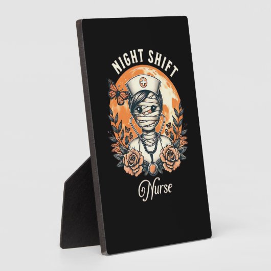 Night Shift Nurse Mummy Halloween Healthcare Flora Fotoplatte (Seite)