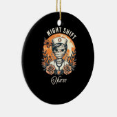 Night Shift Nurse Mummy Halloween Healthcare Flora Keramik Ornament (Rechts)