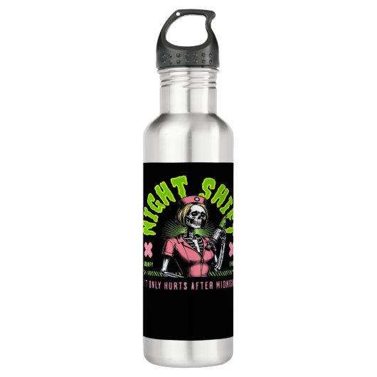 Night Shift Nurse - National Nurse Week Gift Ideas Edelstahlflasche (Vorderseite)